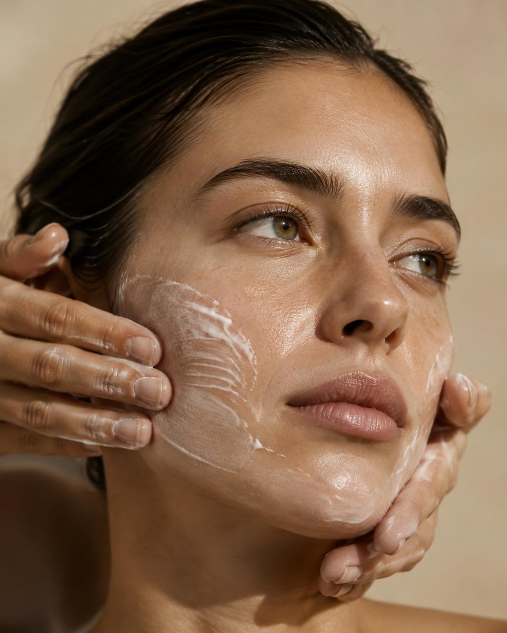 A hydrating facial treatment being applied